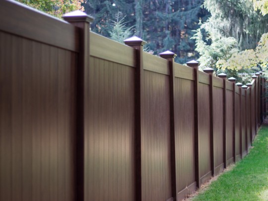 Walnut Laminate Privacy Fence