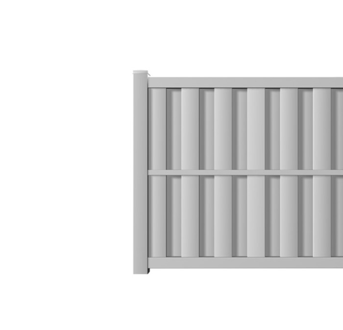 VEKA White Vinyl Shadow Box Semi-Privacy Fence