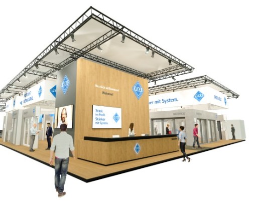 „Щандът на VEKA на изложението FENSTERBAU FRONTALE – модерен и отворен дизайн под мотото Stark im Profil. Stärker mit System.“
