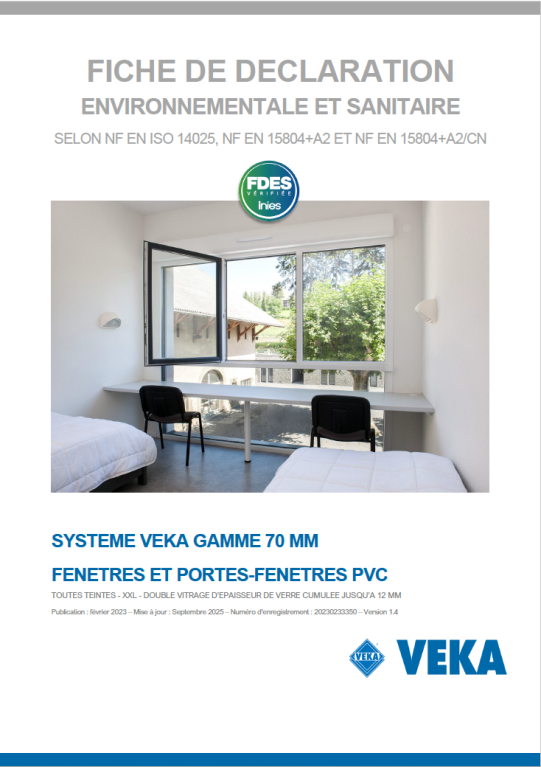 FDES Fenêtres et portes-fenêtres PVC VEKA standard teinte foncée XXL 12mm
