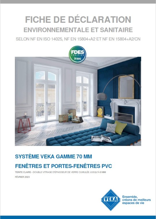  FDES Fenêtres et portes-fenêtres PVC VEKA standard teinte claire 8mm