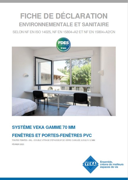 FDES Fenêtres et portes-fenêtres PVC VEKA standard teinte foncée XXL 12mm