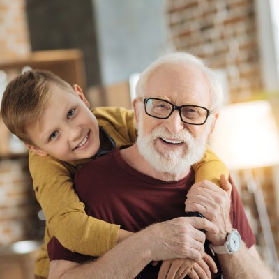 Grandfather with grandchild