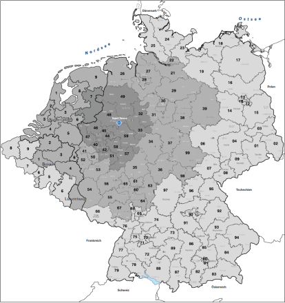 Map zip code areas surface service