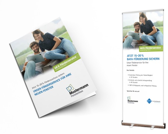 Die Werbemittel für den VEKA 48-Stunden-Förderservice