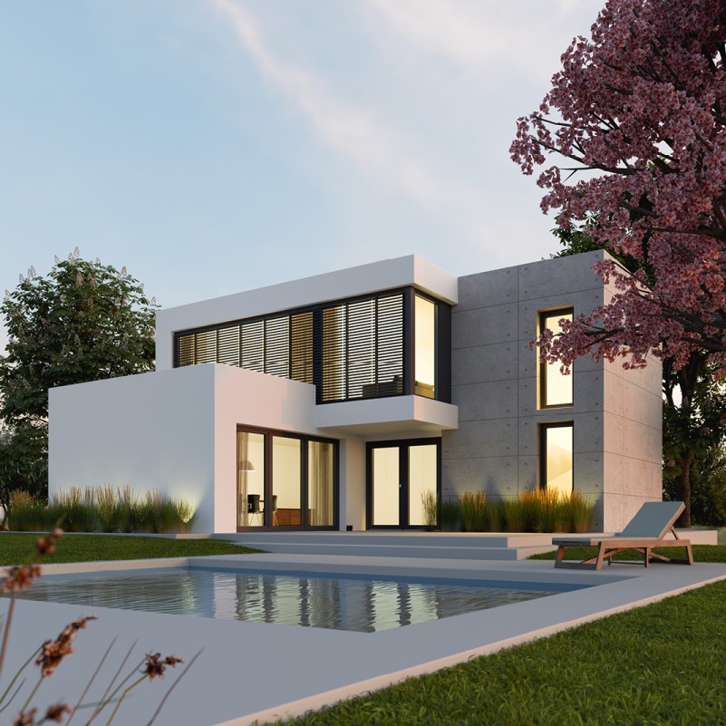 Modernes Haus VEKA PURE 82