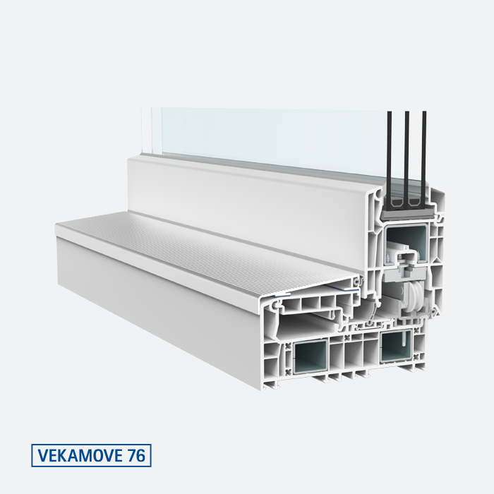 VEKAMOVE 76, profil VEKA pentru uși glisante din plastic