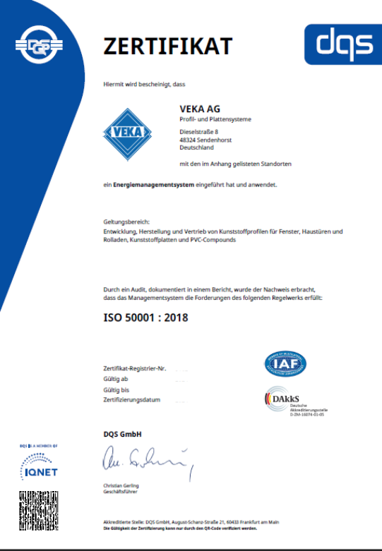DIN ISO 50001 Zertifikat