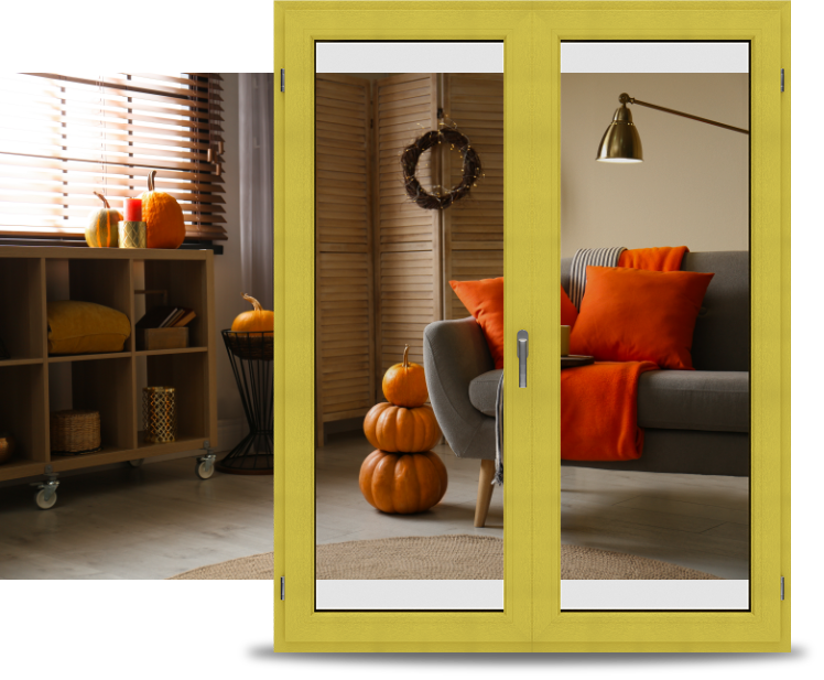 Profile okienne VEKA w kolorze żółtym