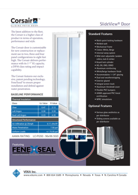 Corsair Gliding Patio Door