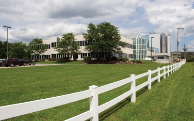 VEKA Building with fence