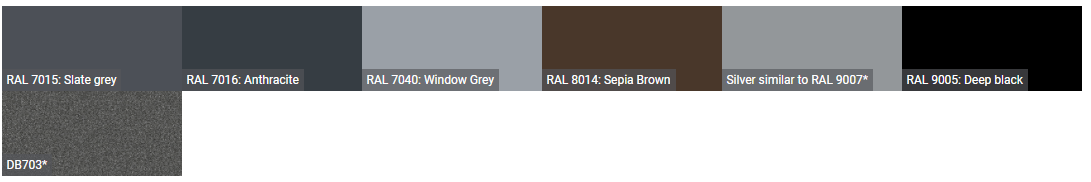 Standard colors of GEALAN-acrylcolor®
