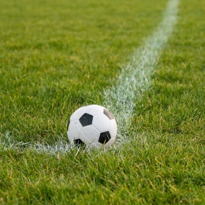 Soccer ball on a soccer field