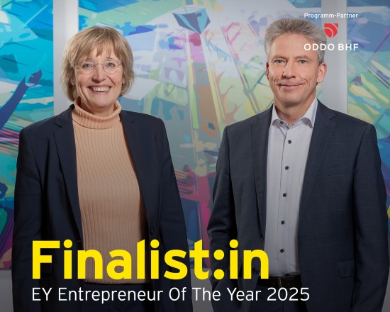 Elke und Andreas Hartleif mit dem Titel Finalist beim Entrepreneur of the year award 2025