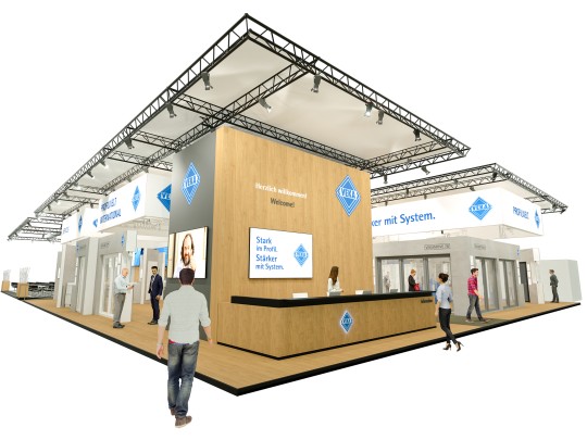 Rendering of the VEKA AG exhibition booth at Fensterbau Frontale 2026