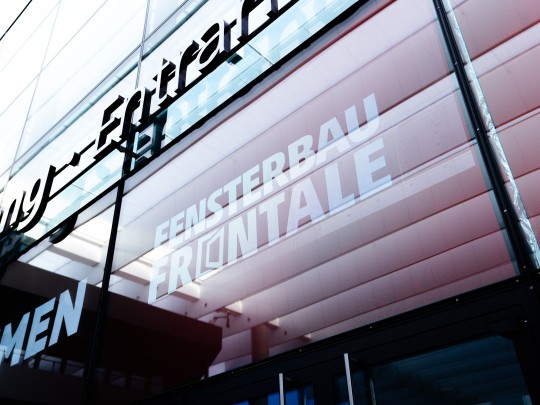 Logo at the entrance to FENSTERBAU FRONTALE 2026