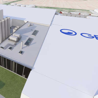Rendering of the new recycling hall at GEALAN