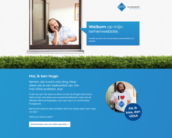 Screenshot of the landing page for the Belgian consumer campaigns