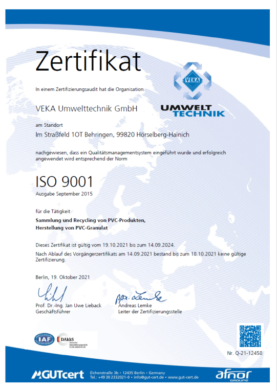 Zertifikat ISO 9001 - DE