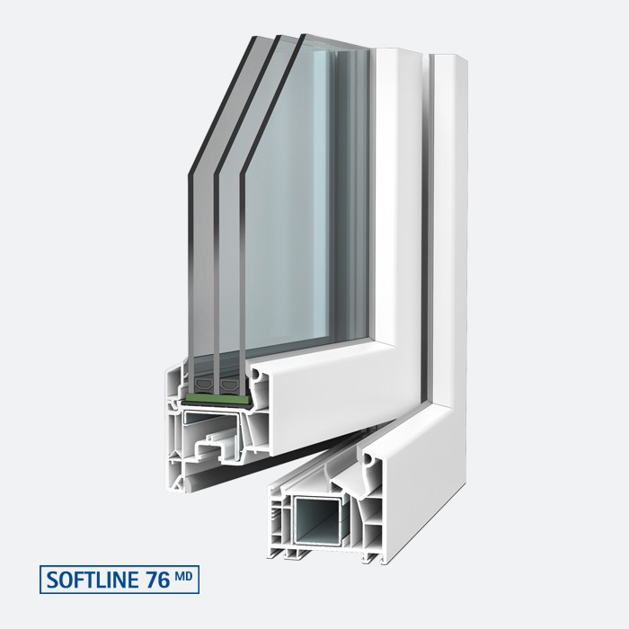 SOFTLINE 76 MD, profilé VEKA pour fenêtres en PVC