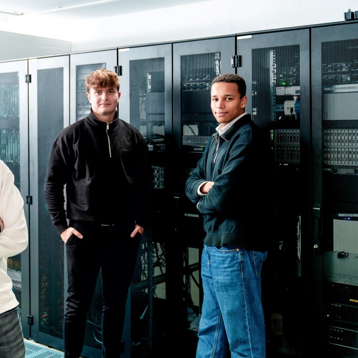 Trainees in the server room