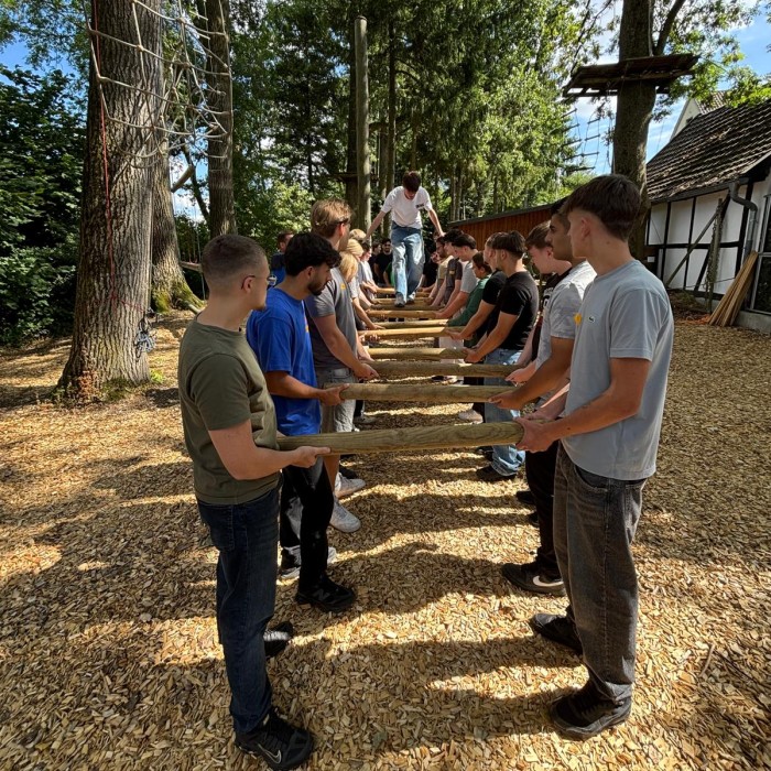 Trainees at the team park