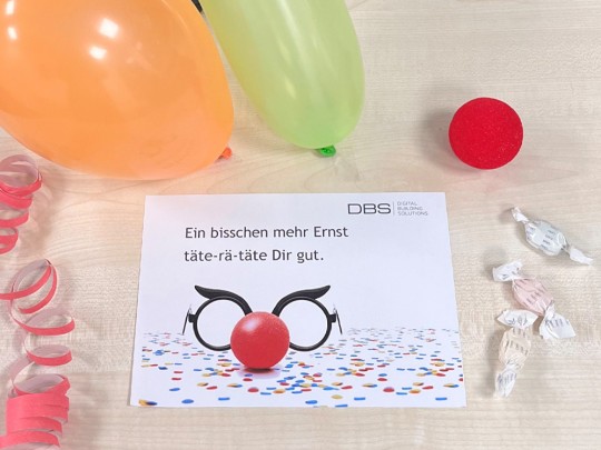 A clownish greeting reached all DBS employees for this year's carnival season