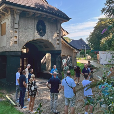 Guided tour at the site of the old sewage treatment plant in Krefeld, Germany