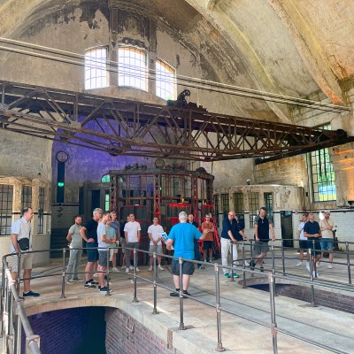 Guided tour at the old sewage treatment plant in Krefeld, Germany