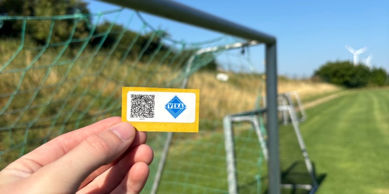 Sticker mit einem QR Code für die Fußballtore des SG Sendenhorst