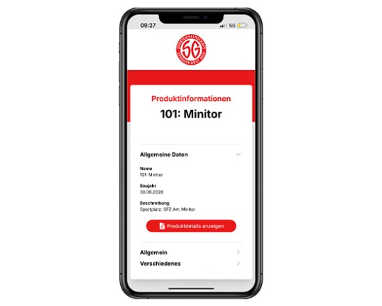 Screenshot der Webanwendung WinDo Pass für die Fußballtore des SG Sendenhorst