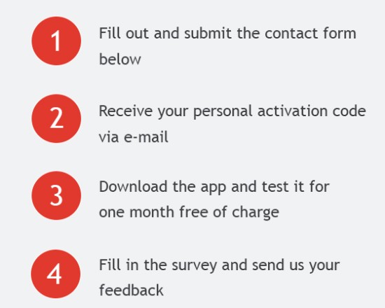 Four steps for joining the free trial phase